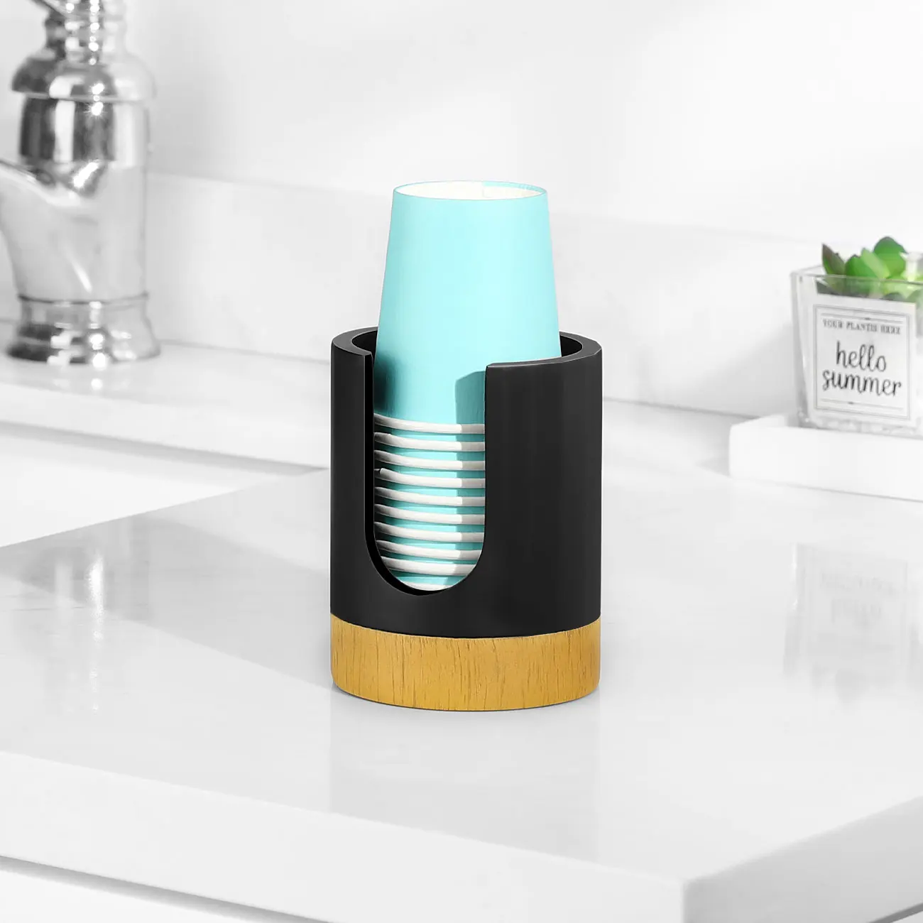 Диспенсер для чашек Luxspire ванной комнаты диспенсер Dixie 3 унции стаканов из смолы