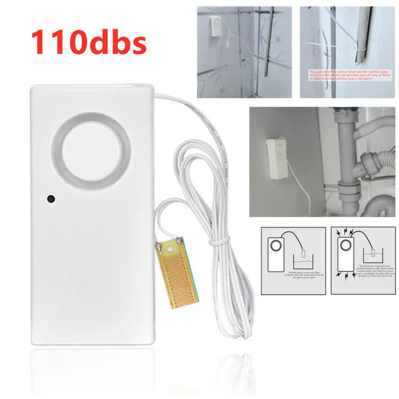 

Home Alarm Water Leak Sensor Leakage Detector 110dB Water Alarm Leak Sensor Flood Alert Overflow Home Security Alarm System