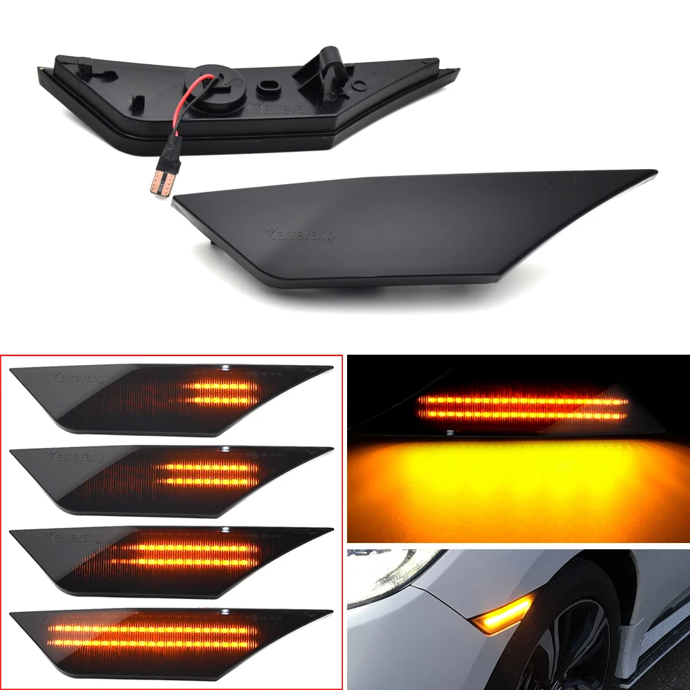 

1pair Dynamic LED Side Marker Turn Signal Lamp (Amber)LED Running Light For Honda Civic 10th Gen Sedan/Coupe/Hatchback 2016-2021