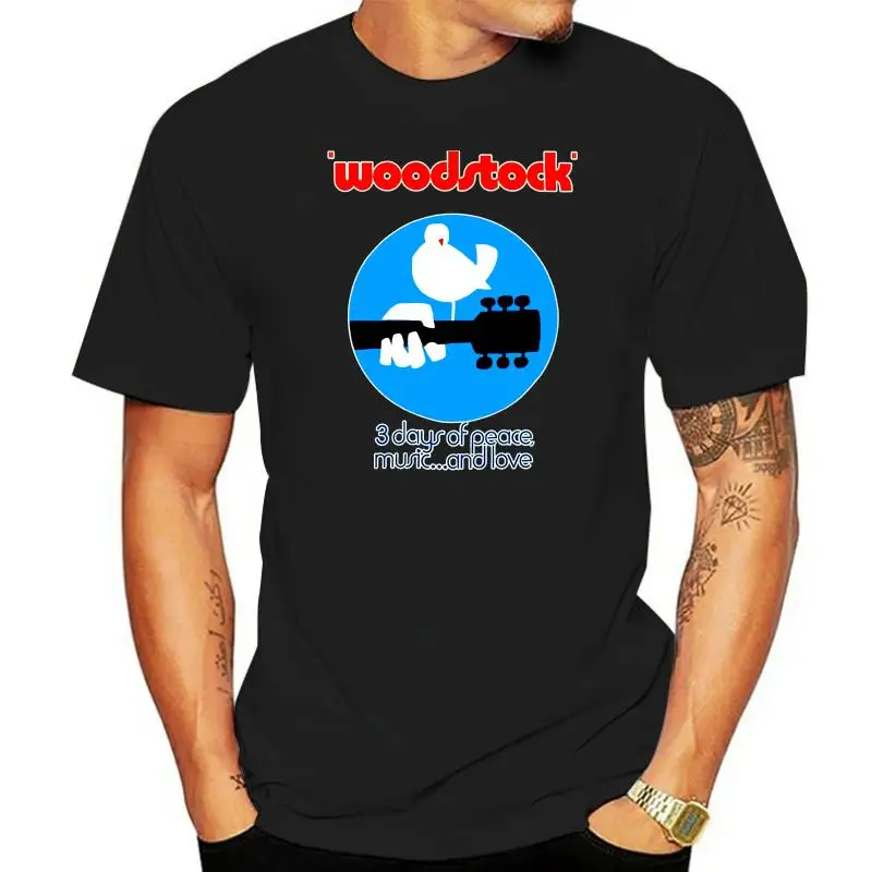 

Woodstock-футболка с надписью на музыку для мужчин, футболка с надписью на английском языке и надписью на английском языке