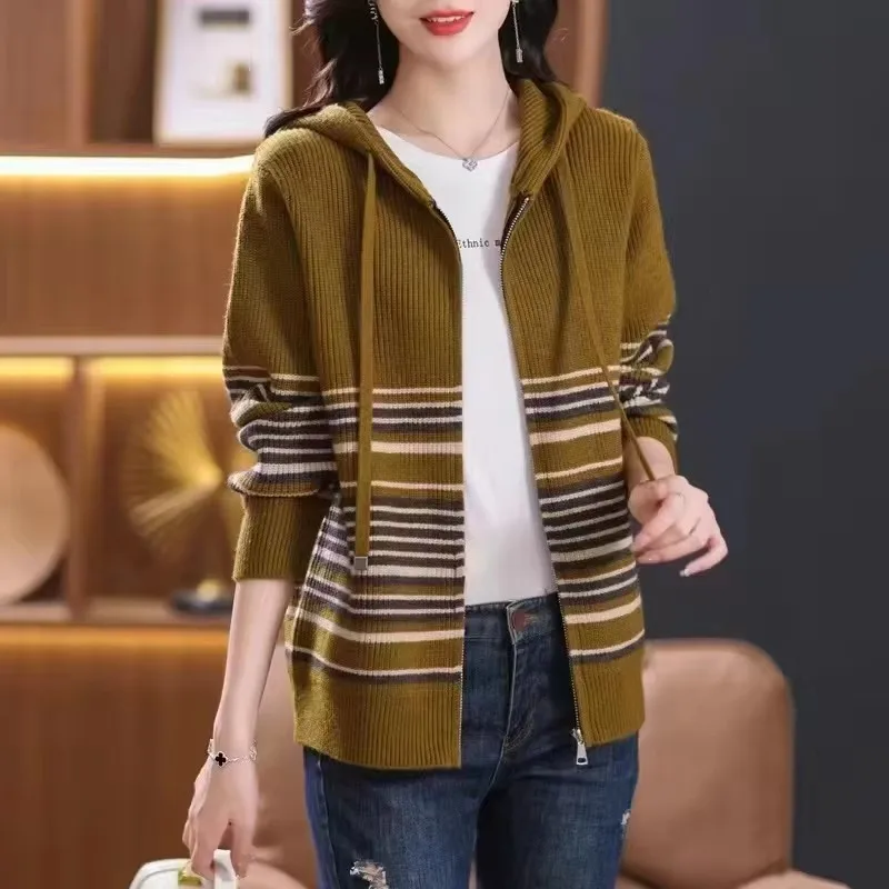 Новинка осенне-зимний Корейский кардиган вязаный свитер Женское пальто