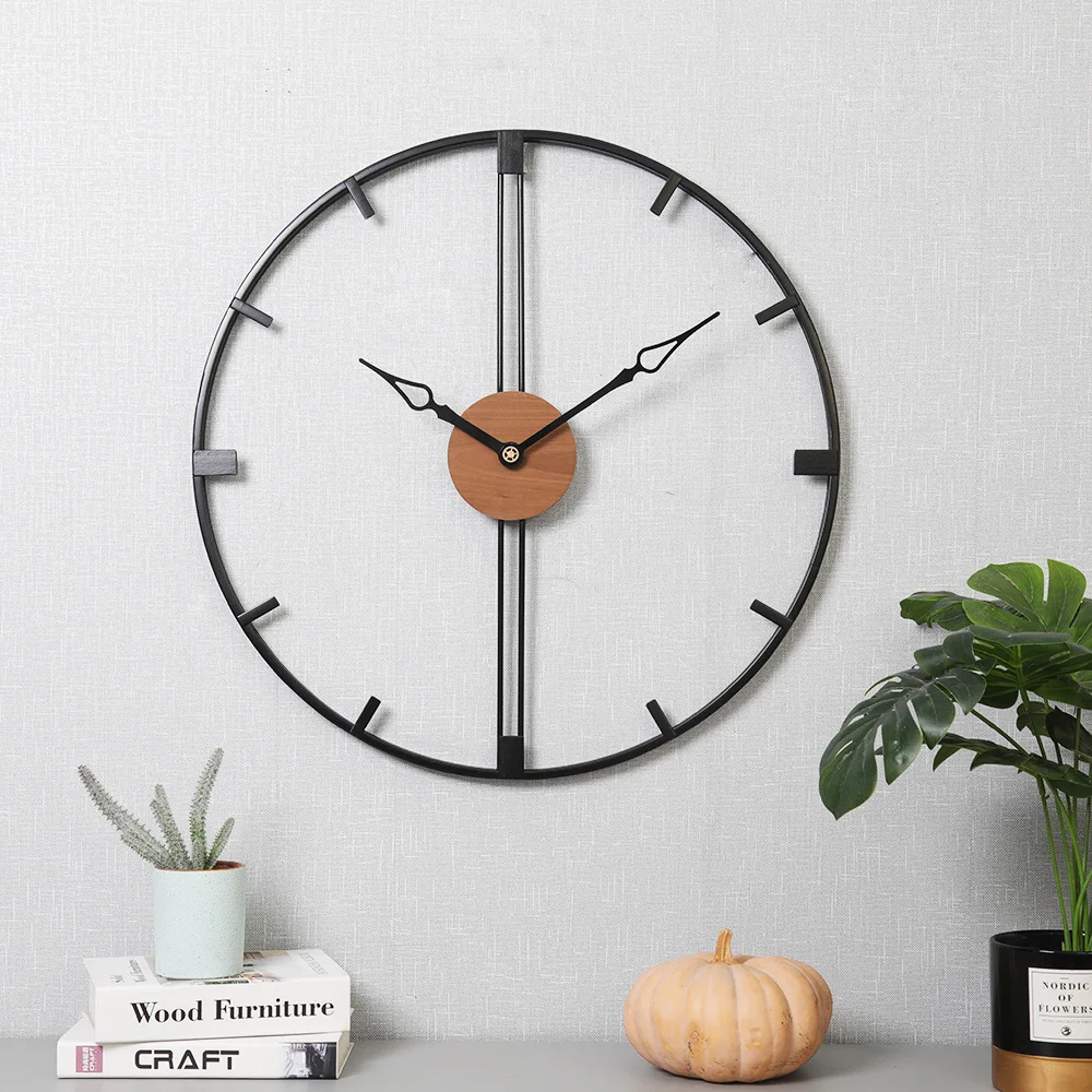

Wall Decoration Wall Clock Personalized Creative Big Clock Metal Kitchen Living Room Mute Wall Clocks