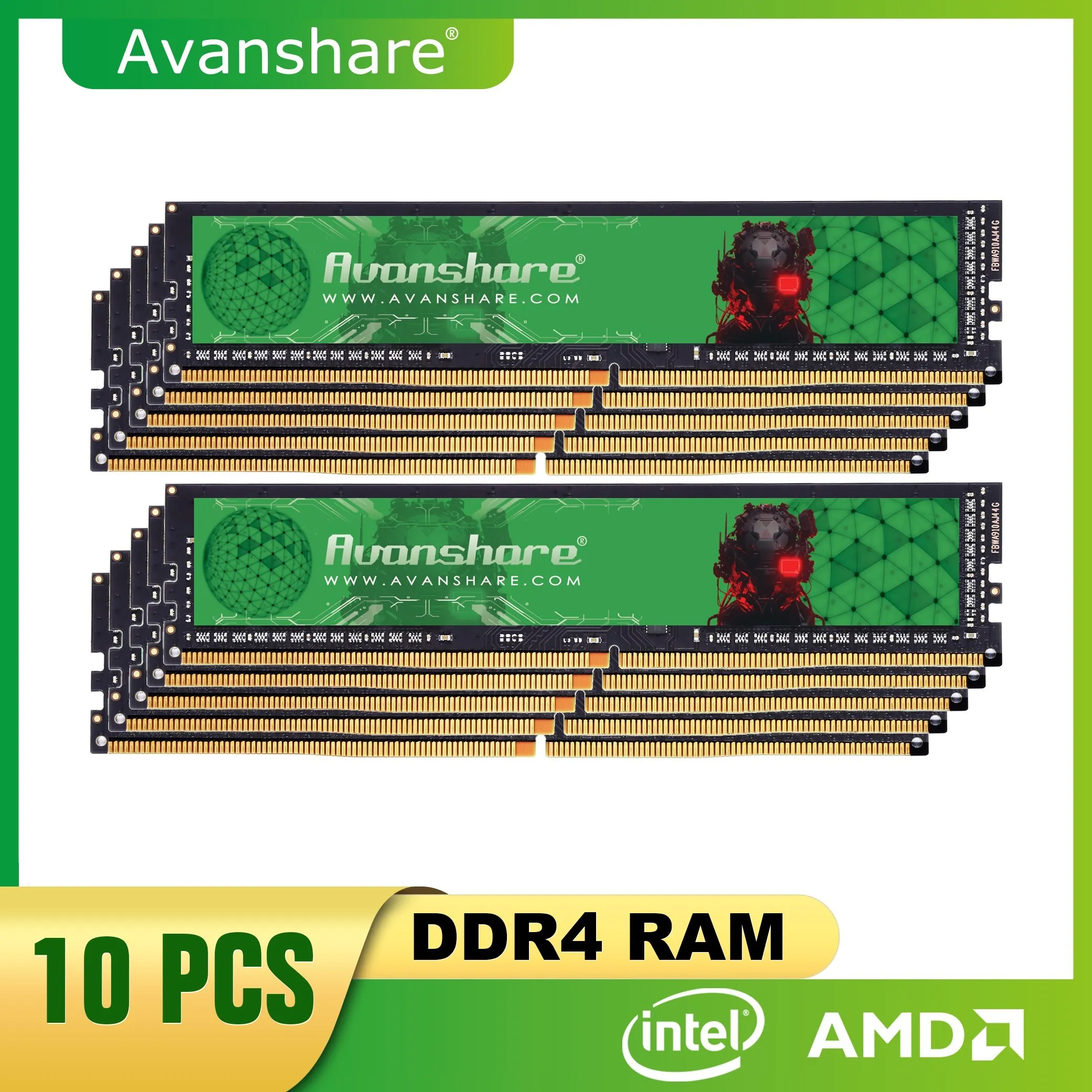 10 шт. новая оперативная память Avanshare DDR4 32 ГБ 16 8 3200 МГц 2666 2400 для ПК внутренняя