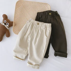 Casual Baby Trousers Baby Pants Kids Baby Boy Casual Pants Solid Color Infant Clothing for Kids Todd in India