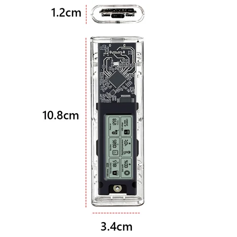Корпус твердотельного накопителя M.2NVME/NGFF с двумя протоколами Стабильная передача Корпус привода с цифровым дисплеем Внешний адаптер M.2 SL-TN10-P-AC