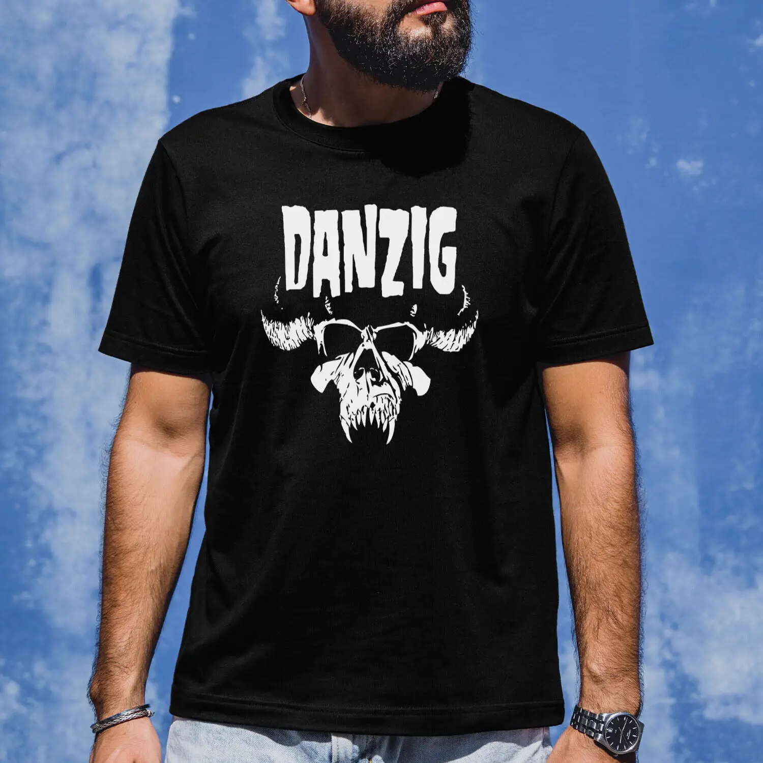 Футболка с логотипом Danzig Skull — классический панк-рок мужская и женская футболка