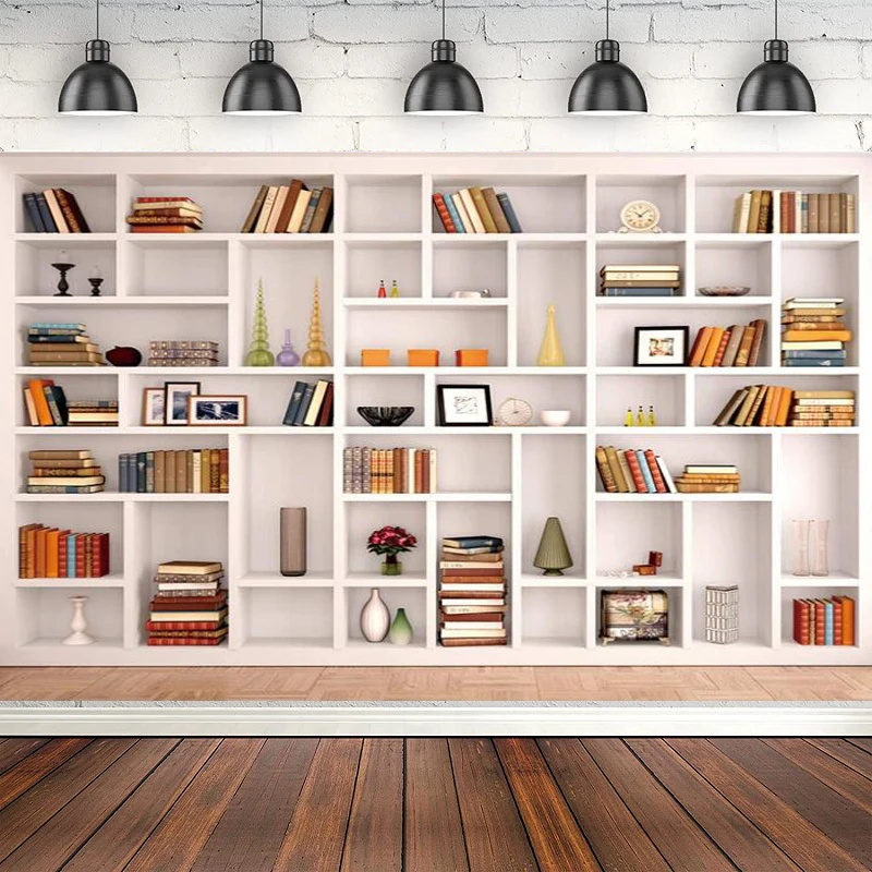 

Фон для фотографий с изображением книжной полки