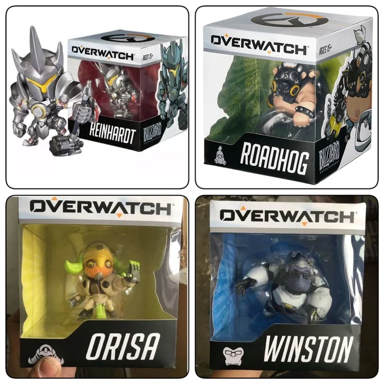 

Carnival Overwatch Peripherals Roadhog Action Figure Reinhardt Orisa Winston Medel Toy Childern Gift