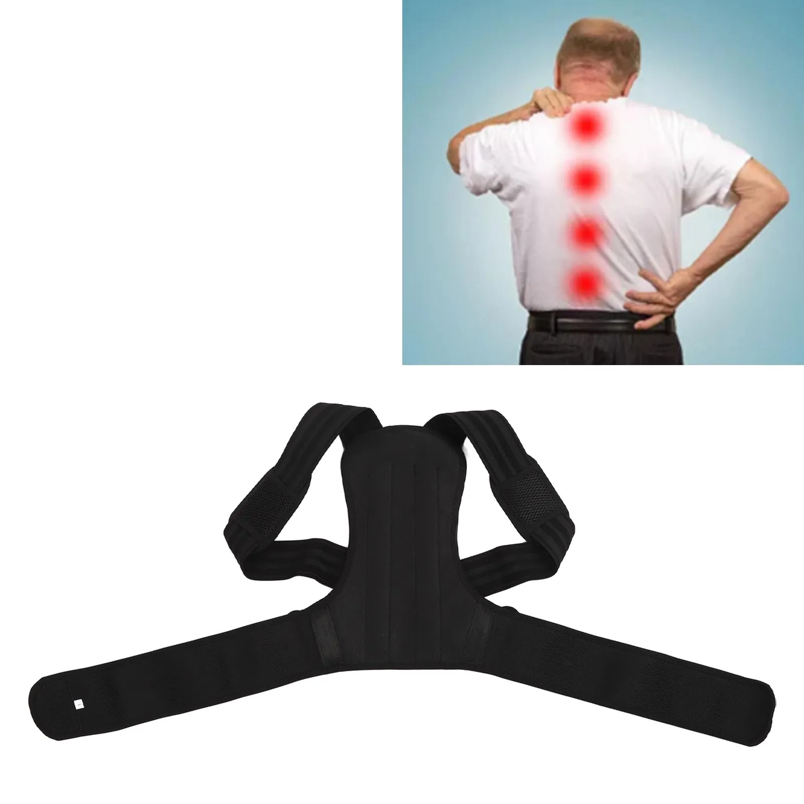 

Back Spine Support Belt Elderly People Back Correction Belt Breathable Hunchback Posture Corrector Braces Supports M Size