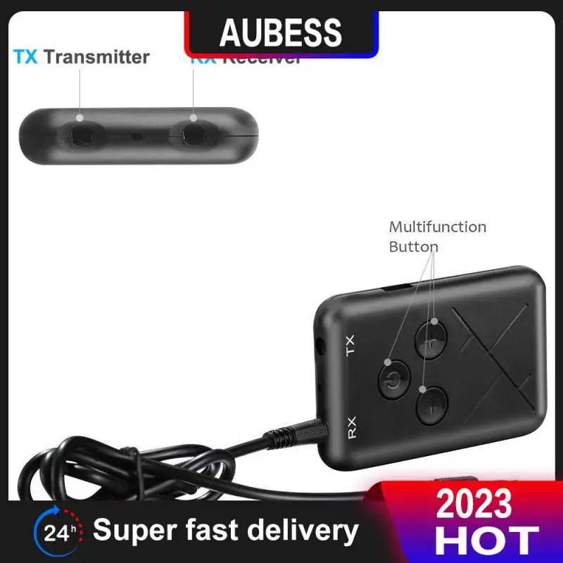 

2 In 1 Stereo Audio Receiver 5.0 Car Adapter 3.5mm Jack Receiver Transmitter Low Latency Speakers