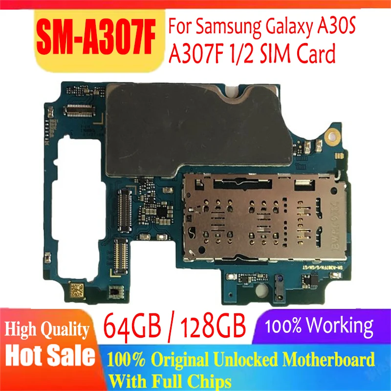Оригинальная разблокированная материнская плата 128 ГБ 64 для Samsung Galaxy A30S A307F полные
