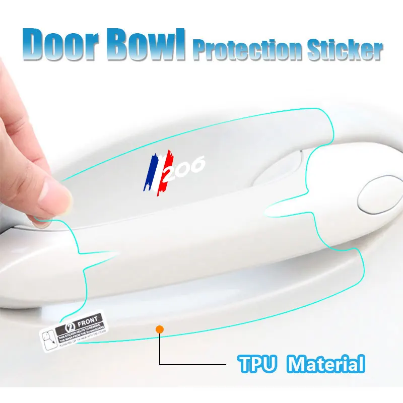 8 шт./компл. наклейки для стайлинга автомобиля против царапин Peugeot 206 логотип