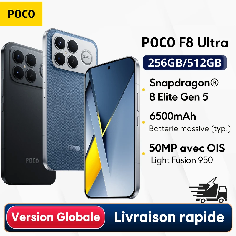 Global Version POCO F8 Ultra Sno Dragon 8 Elite Gen 5 Smartphone 50MP camera 6.9Hz display battery NFC