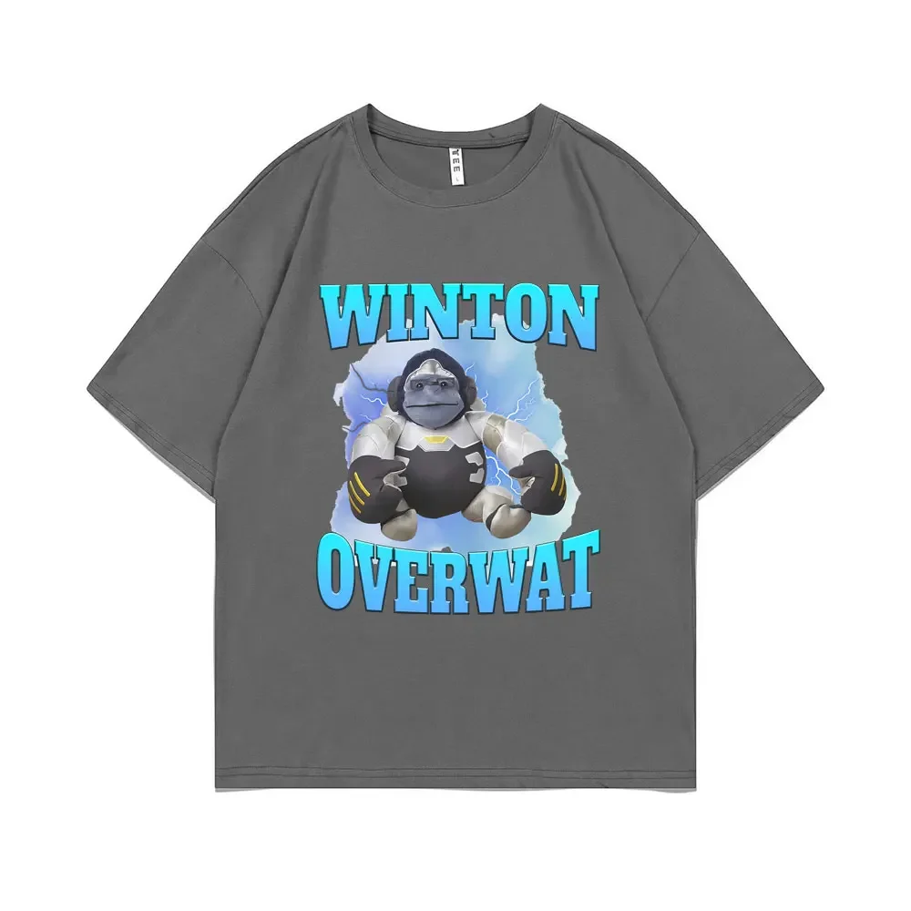 Winton Overwat Meme Забавная футболка с мемами для мужчин и женщин Модная уличная одежда