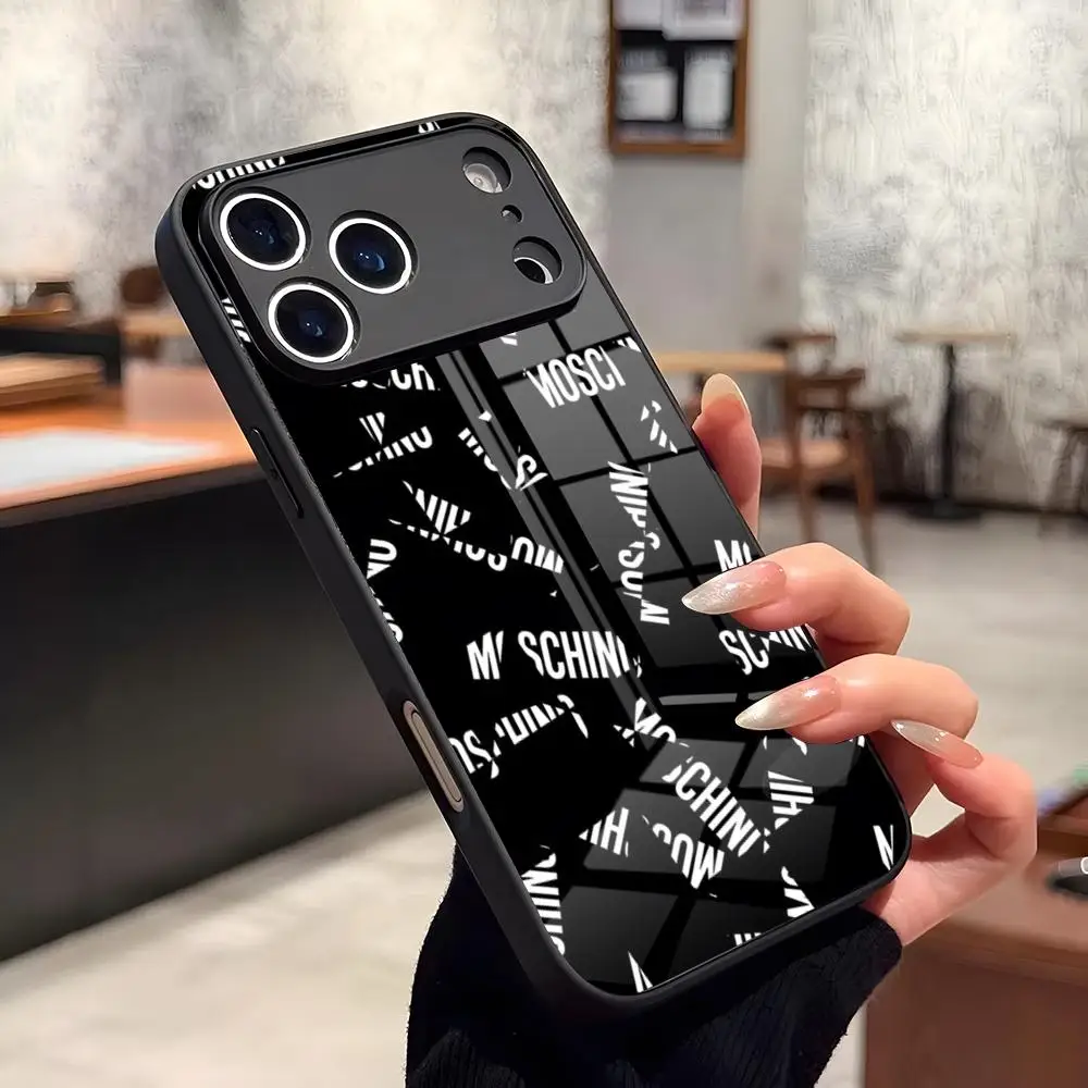 Фото Винтажный чехол для телефона с логотипом M-Moschinos Bears, стекло для IPhone17 Air 16 15 17 14 Pro Max 13 12 11 X XS XR Plus для Samsung S 25 24 2 №1