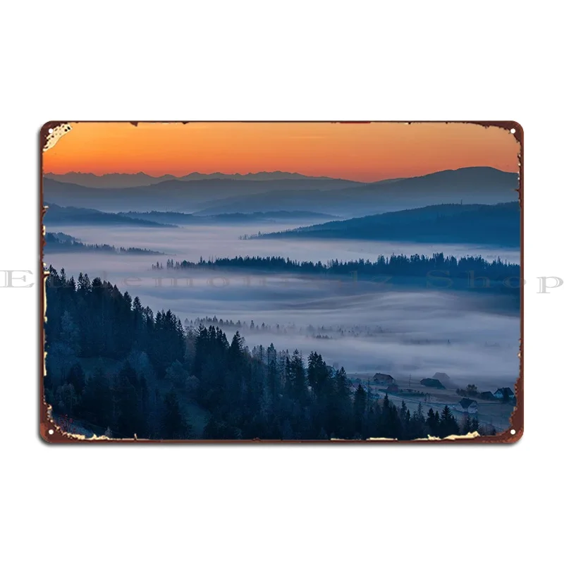 

Foggy Morning Metal Plaque Poster Garage Cinema Wall Decor Vintage Iron Tin Sign Poster