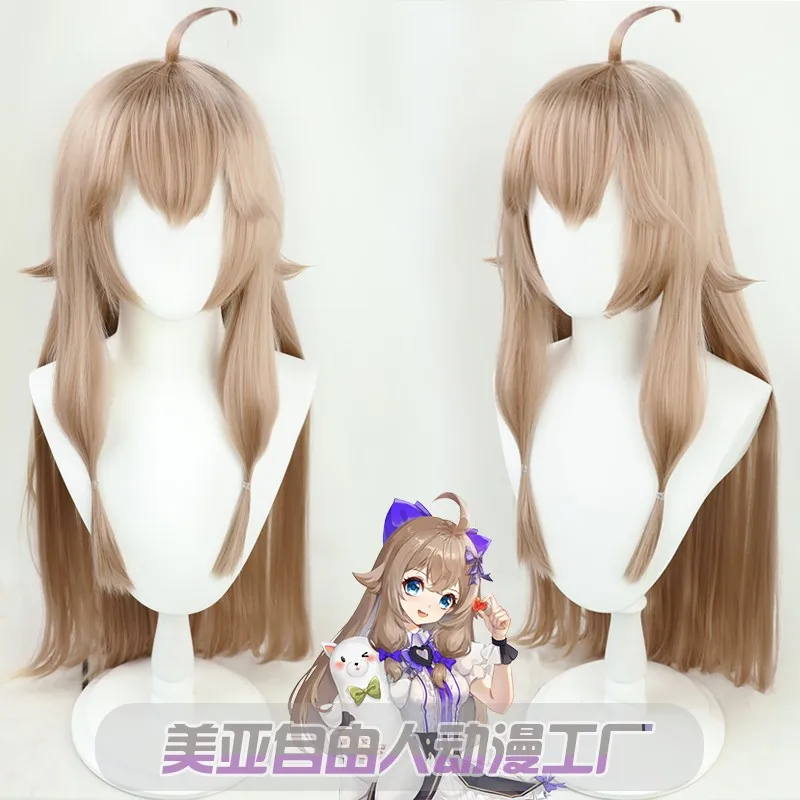 

Wig A-SOUL Diana Cosplay Wig VTuber Cosplay 80cm Long Straight Light Brown Wigs with Bangs Synthetic Hair Heat Resistant