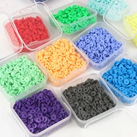 500pcsbox 6mm chip polymer clay bead flat round disk loose spacer beads for jewelry making diy boho charms bracelets necklaces
