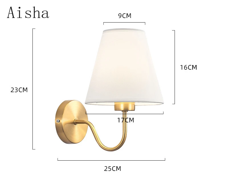 American Fabric Wall Lamp Country Pastoral Style Sconce for Home Simple French Bedroom Bedside Background Aisle Light |