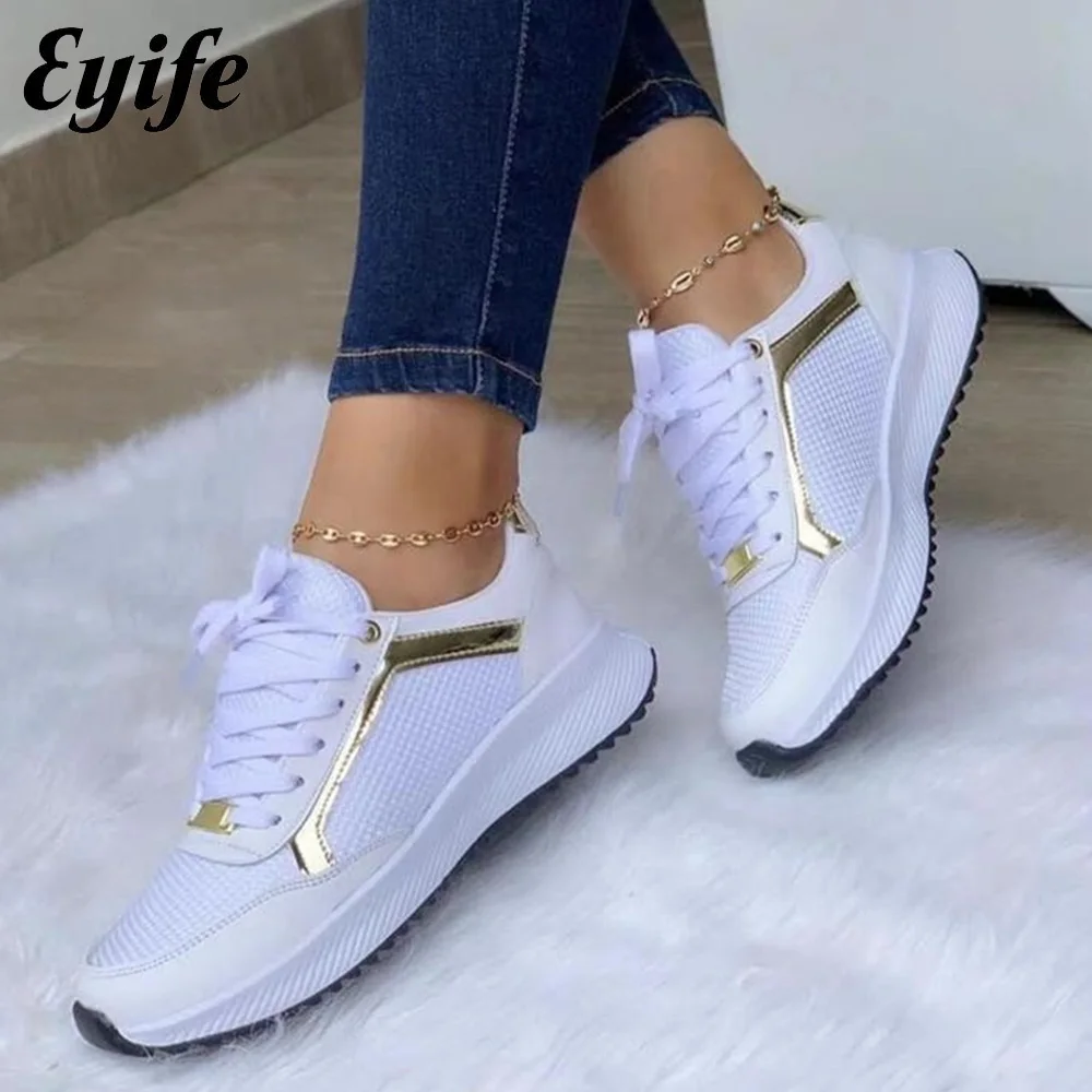 

Женские кроссовки на шнуровке, удобные дышащие кроссовки в стиле пэчворк, повседневная спортивная обувь на плоской подошве для бега, прогул...