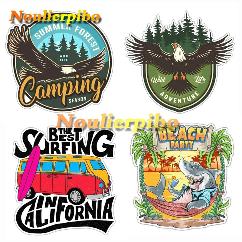 

Creative Car Stickers Camping Time RV Stickers Vinyl Decals Park Vacation Forest Cars Extreme Rider Motocross Bumper Stickers