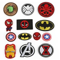 13pcs disney marvel heroes embroidery cloth sticker captain america iron man spider man hulk patch t shirt decals gift wholesale