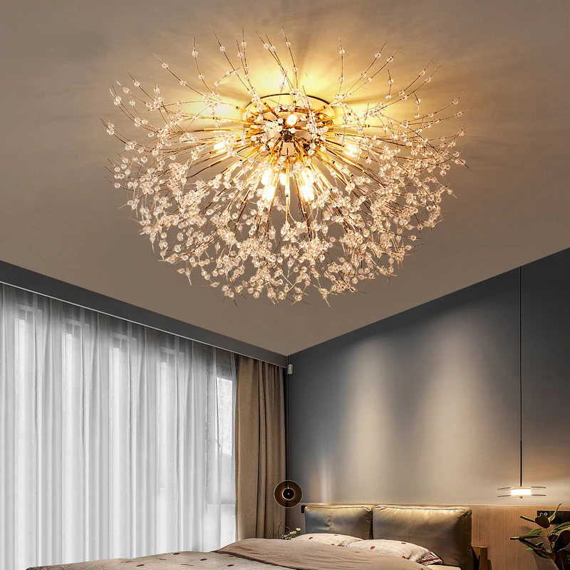 

2022 Firework Pendant Lamp Chandelier LED G9 Ceiling Light With Crystal Branches for Bedroom / Dinning Room
