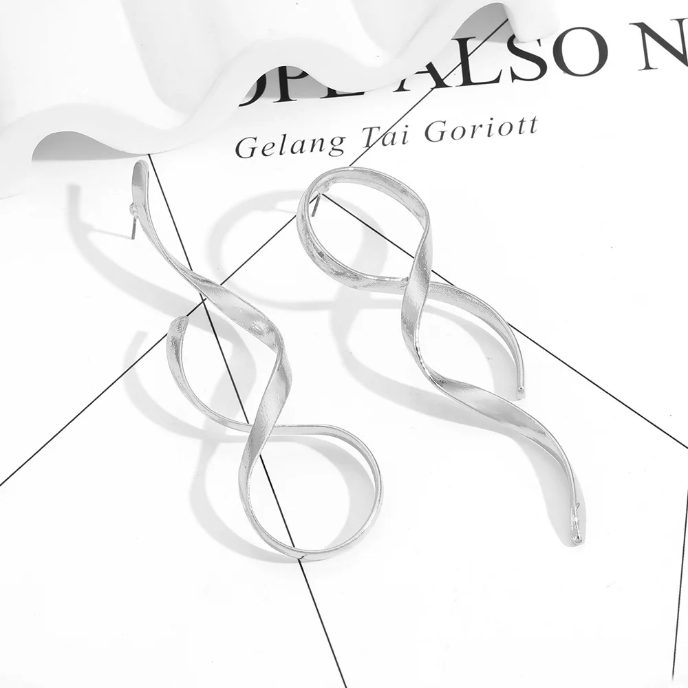 ZAA трендовые металлические серьги неправильной формы золотого цвета в форме