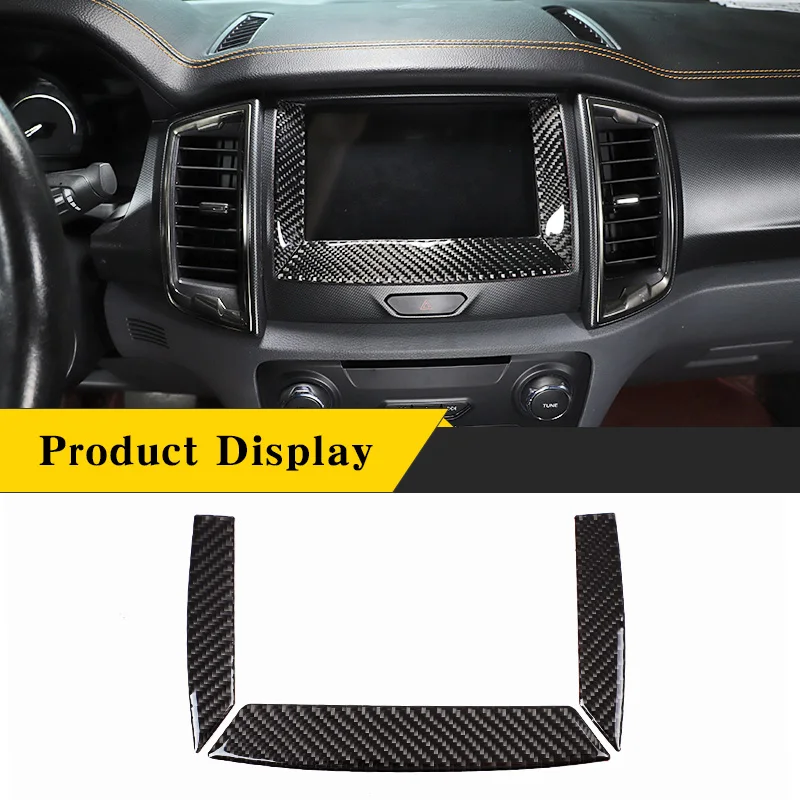 

For Ford Ranger 2015-2021 Soft Carbon Fiber Car Central Control Navigation Screen GPS Frame Sticker Car Interior Accessories