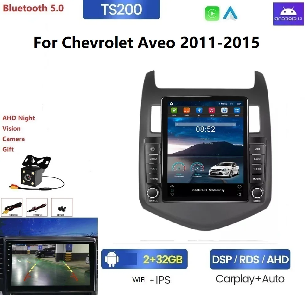 Tesla Android11 DSP RDS автомобильное радио gps для Chevrolet Aveo 2011-2015 8 + 128G ADAS DVR IPS экран 360 камера