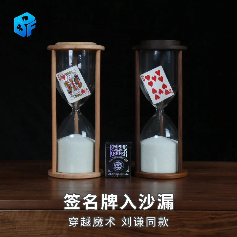 

Подписанные Игральные Карты помещаются в песочные часы, магические трюки, магические трюки, улица, Классическая магия, игрушки