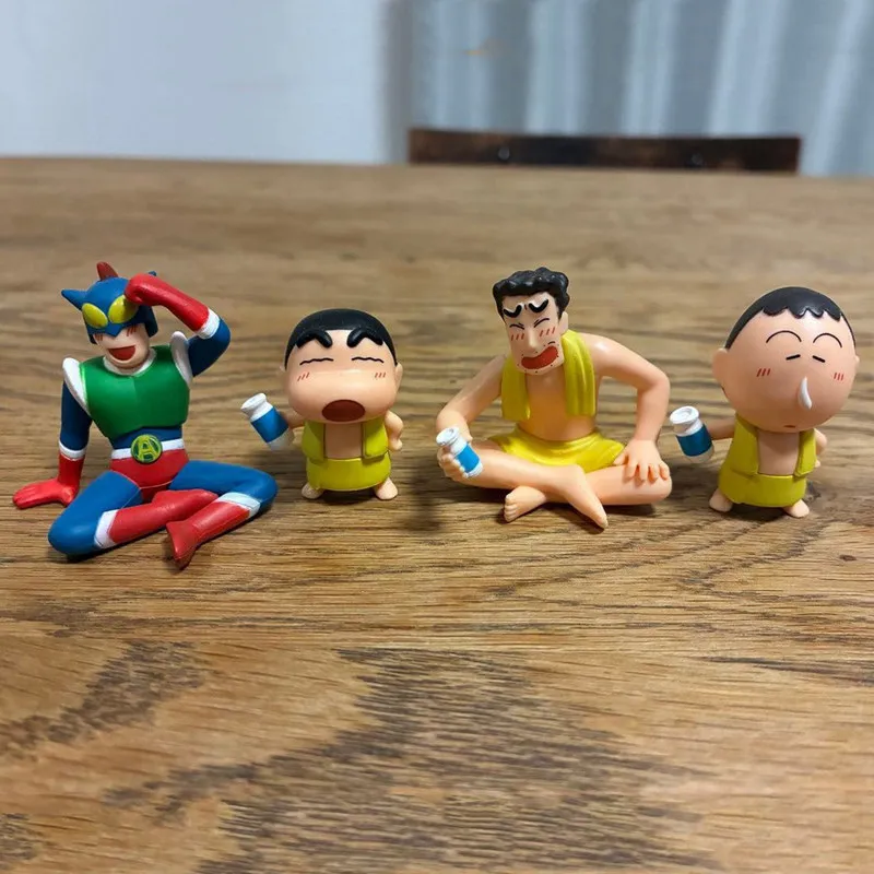 Фото Коллекционная фигурка Bandai Crayon Shin-Chan после купания: Хироши Бу, Маска, Принцесса Энчо, 5 см, ПВХ, декор для стола, в наличии №3