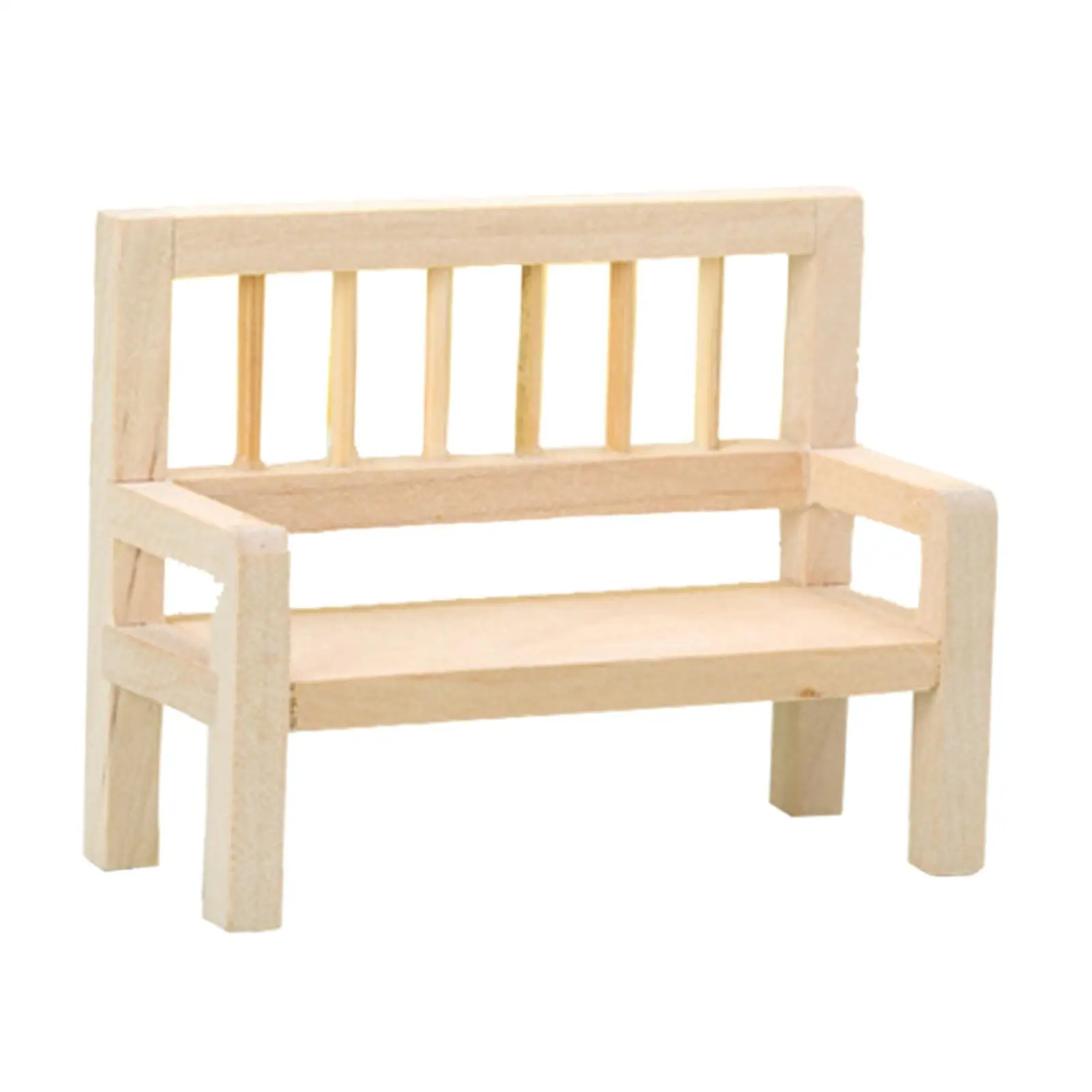 

1/12 Dollhouse Miniature Bench Wooden Dollhouse Furniture for Girls Children
