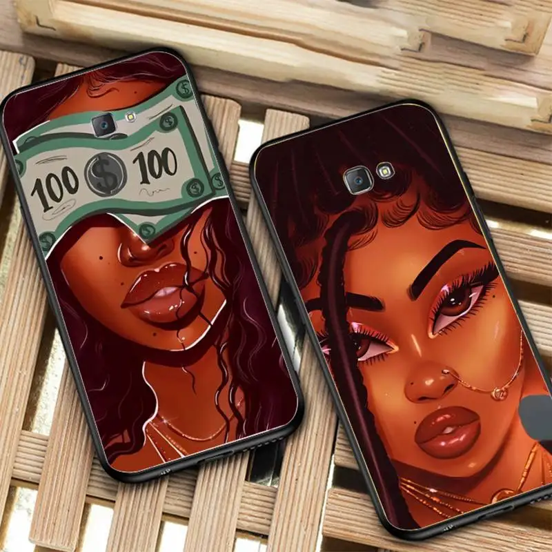 

Fashion B-Blacks Girl Magic Phone Case for Samsung J 2 3 4 5 6 7 8 prime plus 2018 2017 2016 core