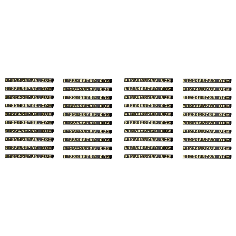 

40 Sets Price Display Square Adjustable Price Tag For Price Display Counter Stand Number Letter Dollar Price Block Kit S