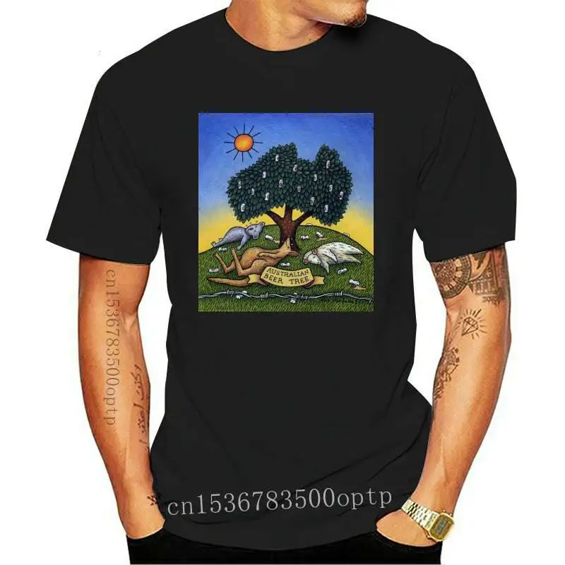 

Мужская одежда, популярная Улучшенная австралийская пивная елка Mambo, Мужская черная футболка S-3XL