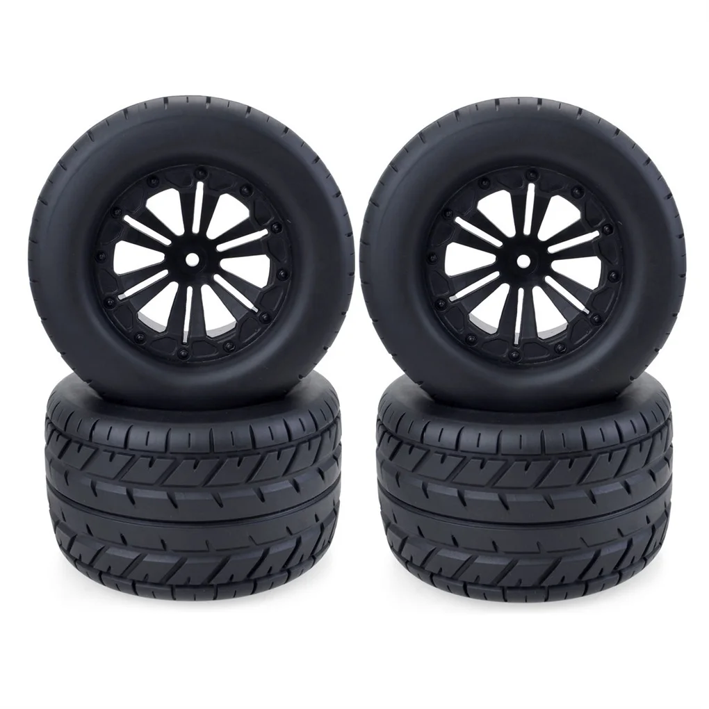 

4X 1 10 Remote Control Truck Cars Metal Rubber Wheel Tire Spare Parts Car-styling Tires Supplies Replacement for ZD Racing