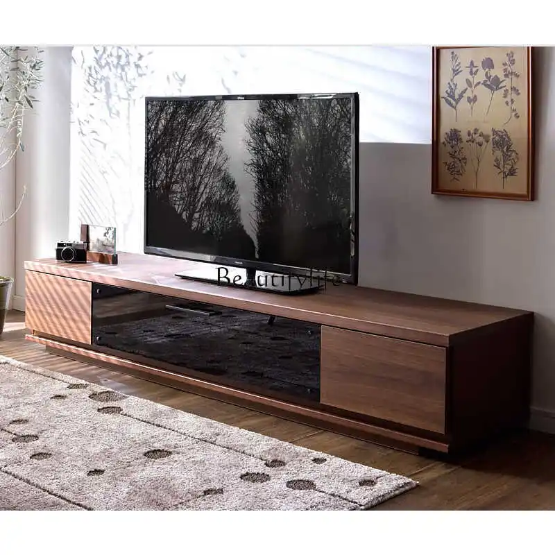 Шкаф для телевизора из черного ореха скандинавский простой Аудиовизуальный шкаф