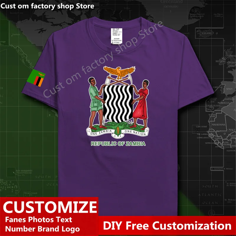 Замбийская Республика Замбия замбийская страна футболка на заказ фанаты логотип