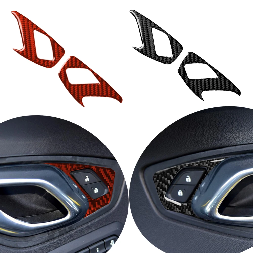 

For Chevrolet Camaro 2016 2017 2018 2019 Door Lock Switch Panel Car Accessories for Camaro Carbon Fiber Interior Cover Trim