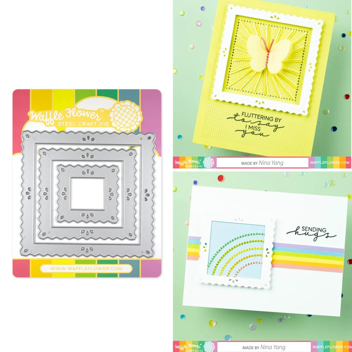 

New Arrival 2023 Pinking Square Frames Metal Cutting Die Diy Molds Scrapbooking Paper Making Cuts Crafts Template Handmade Card