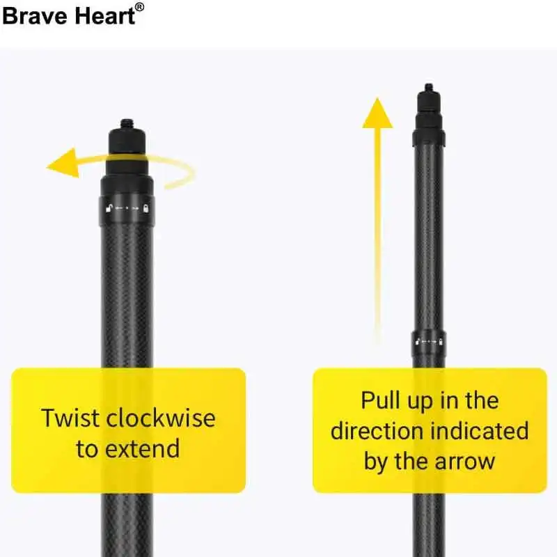 Сверхдлинный монопод для селфи из углеродного волокна 3 м невидимый Insta360 ONE X2 / RS R X