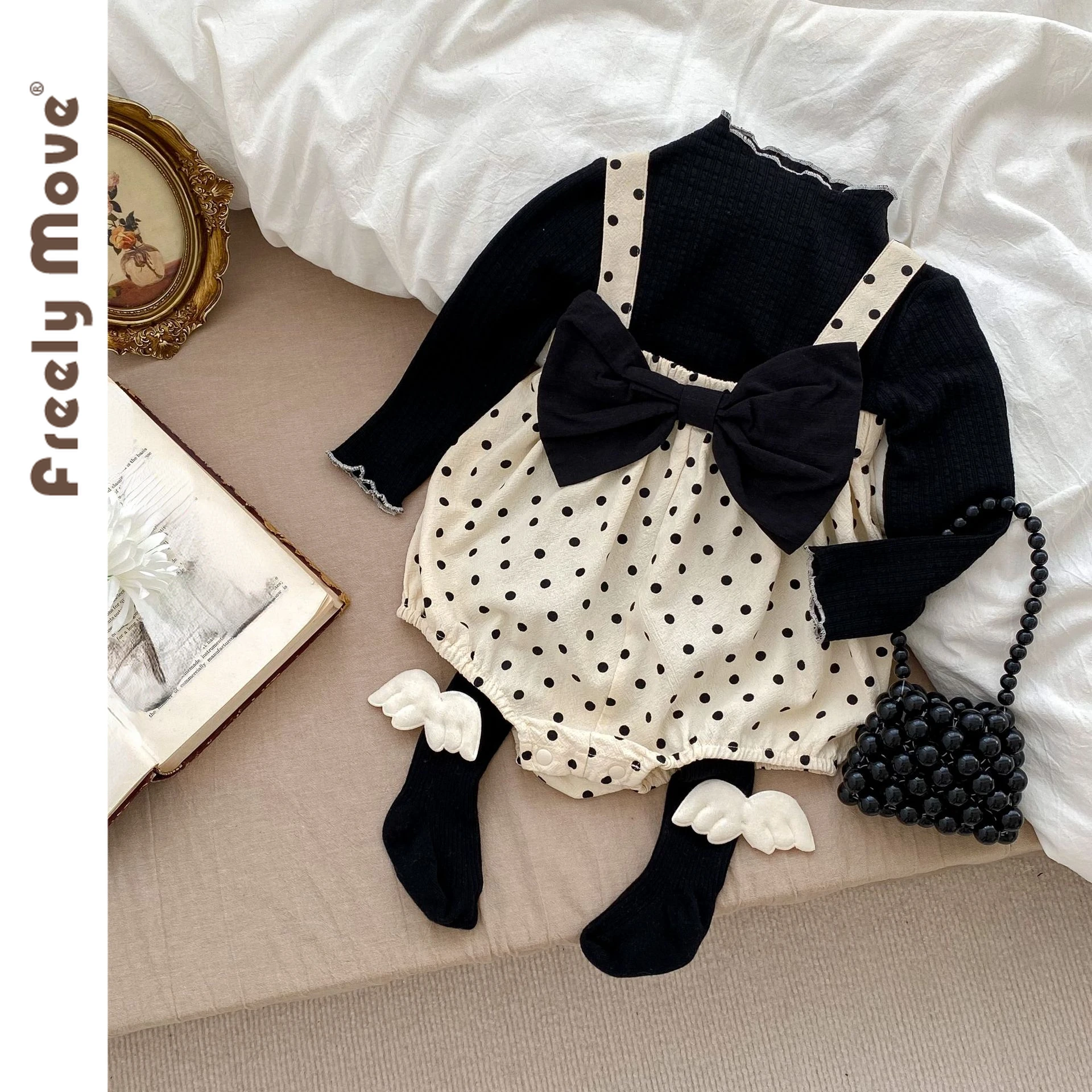 

Freely Move Infant Newborn Baby Set Girl Spring Autumn Long Sleeve Shirt Romper 2pcs Clothes Sets Girls Outfits 2023 Sweet Suits