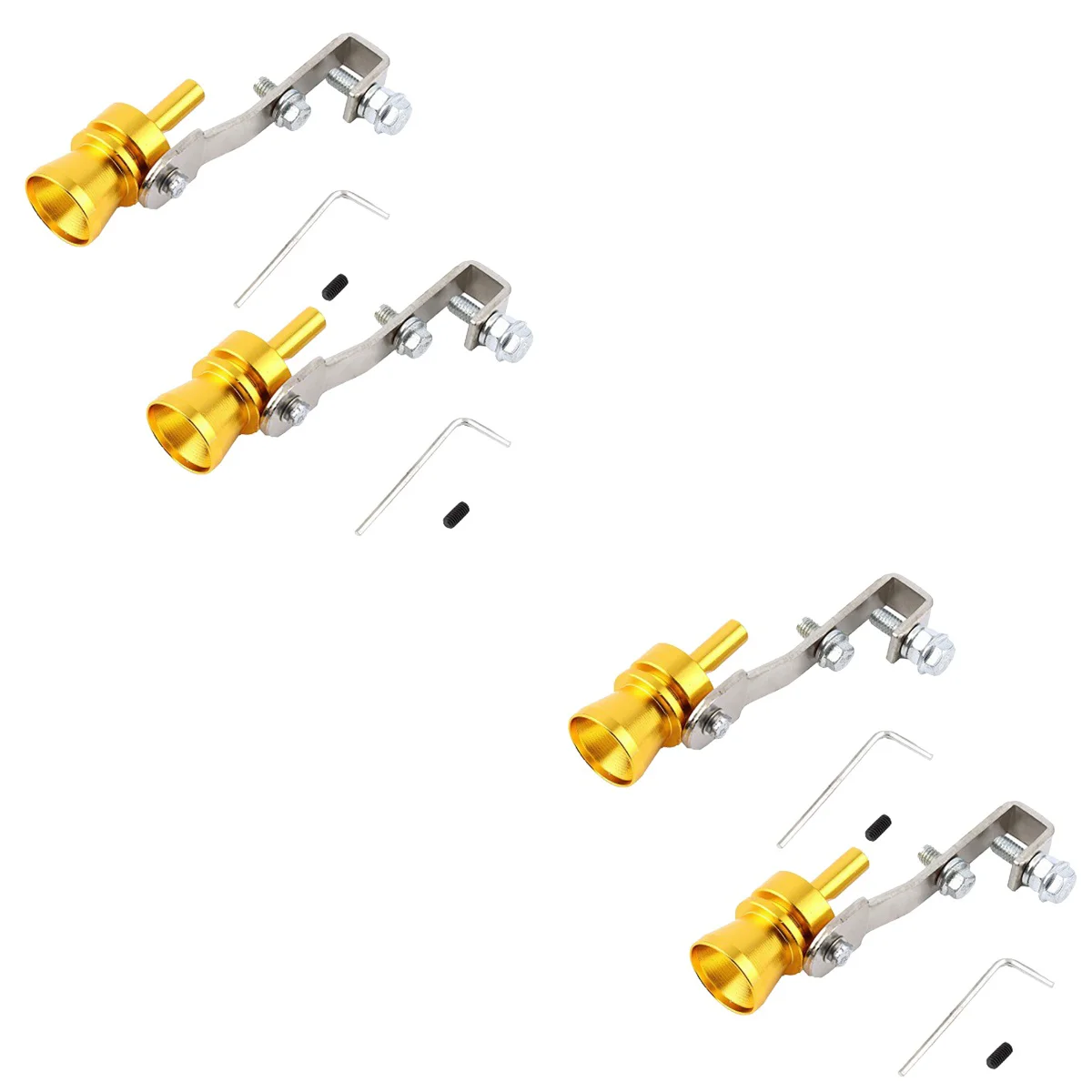 

4 Exhaust Pipe Car Tuning Whistle Tail - (Golden)