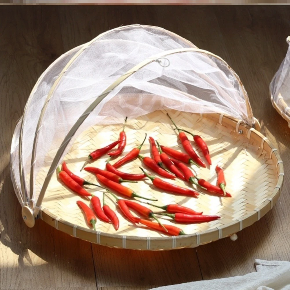 

Kitchen Accessories Bamboo Basket Racks Anti-mosquito Bamboo Basket Holders Kitchen Storage Net Fruit High-quality