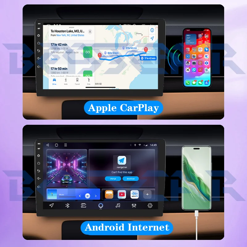 Фото BOSSCAR Android 14 Carplay 2 Din стерео автомобильный мультимедийный GPS 2din радио для Mercedes-Benz GL 320/GL 350/GL 420/GL 450/GL 500 №2