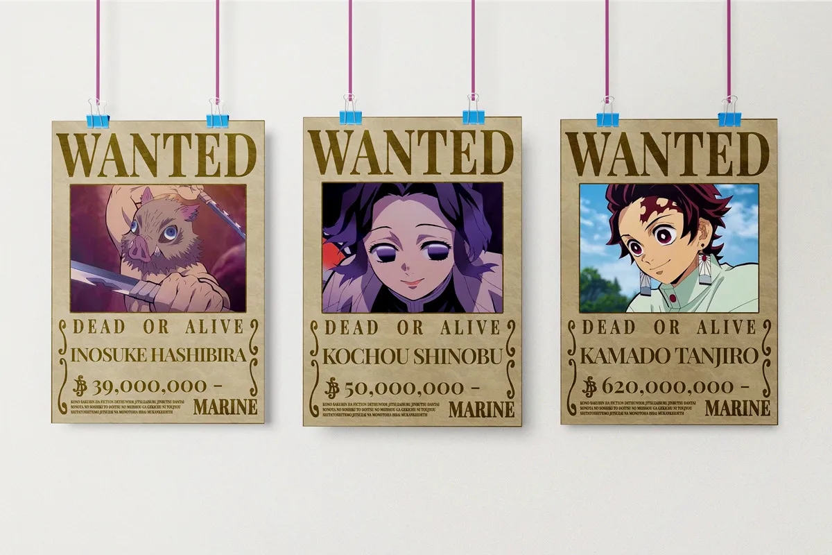 

Japanese Anime Demon Slayer wanted interior poster Wall Decoration Painting Modern Home Bar Cafe Decor posters canvas painting