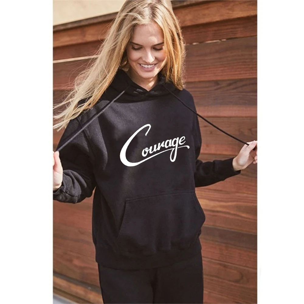 

2022 Fashion Sweatshirts for Women Hoodie Courage Letter Print Women's Hoodies Women's Hooded Pullovers Women Clothes