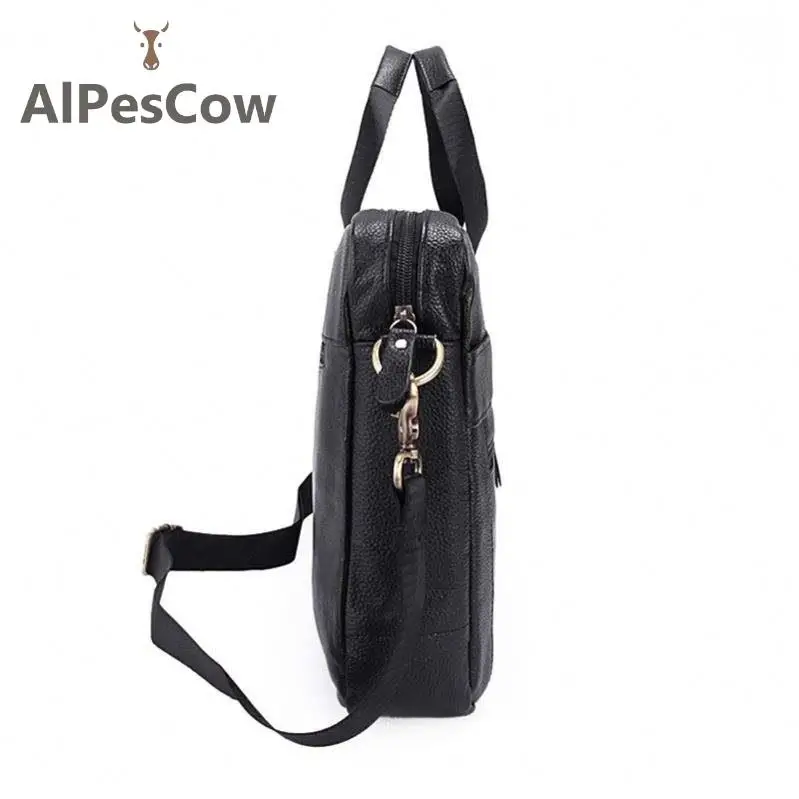 Business 100% Alps Cowhide Laptop Bag Design Genuine Leather Tote Briefcase For Men Casual Vintage Male Luxury Designer Handbags