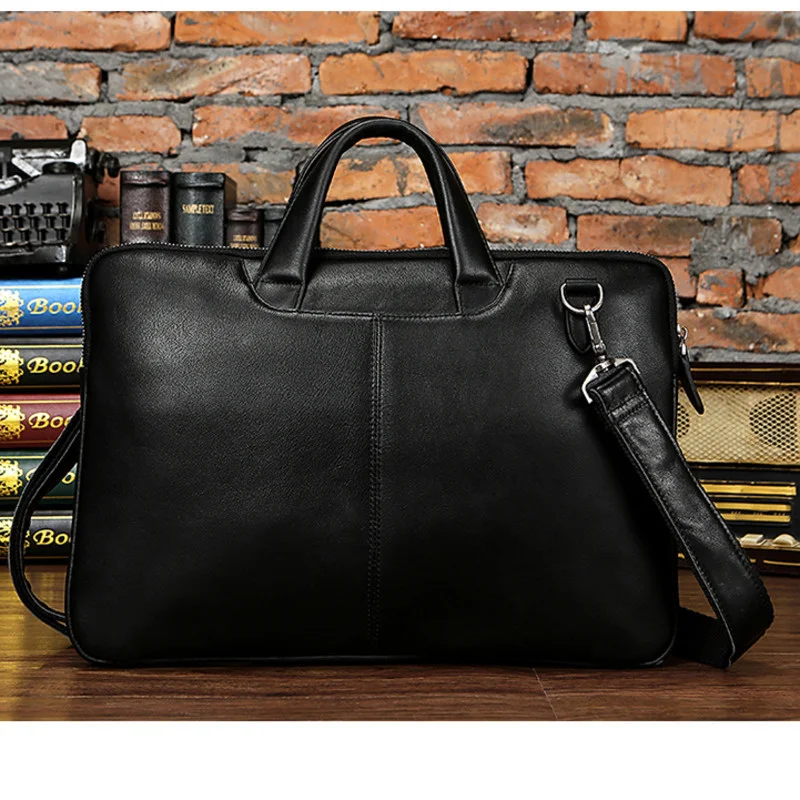 High Quality Men Briefcases Bag Business Men's Laptop Bag Genuine Leather Briefcase Men Leather Briefcases Male Bolso Hombre New